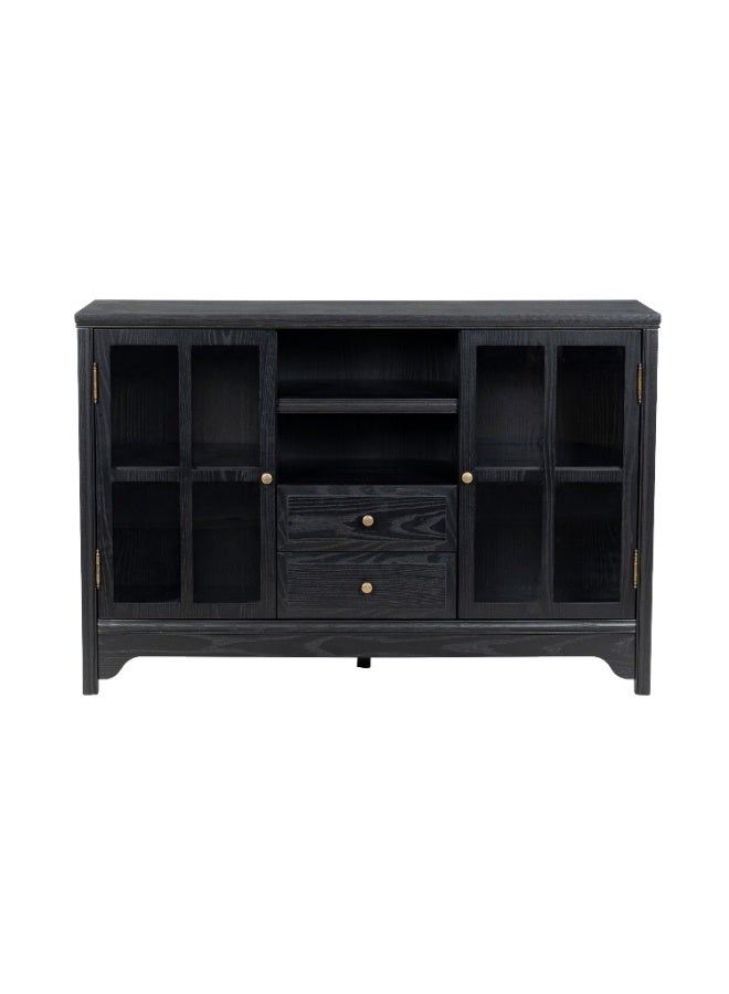DOOHWAN 47" Buffet Cabinet with Storage, Modern Farmhouse Sideboard with 2 Doors & 2 Drawers, Solid Wood Display Cabinet & Buffet Table for Dining Room, Kitchen, Living Room - Image 3