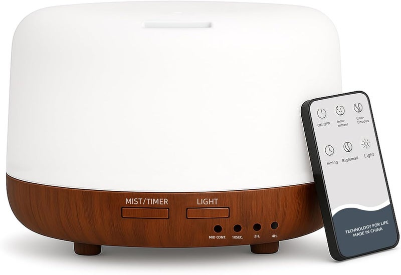 Marchred 300ML Essential Oil Diffuser for Home, Aromatherapy Diffuser with Remote Control, 7-Color LED Light and 4 Timers, Quiet Auto-Off, Easy to Use for Bedroom Office - Image 1