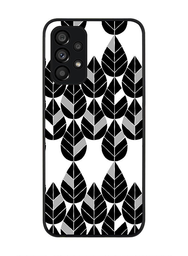 Stylizedd Rugged Black edge case for Samsung Galaxy A23 (LTE/4G) Slim fit Soft Case Flexible Rubber Edges Anti Drop TPU Gel Thin Cover - Teardrop Leaves - Image 1