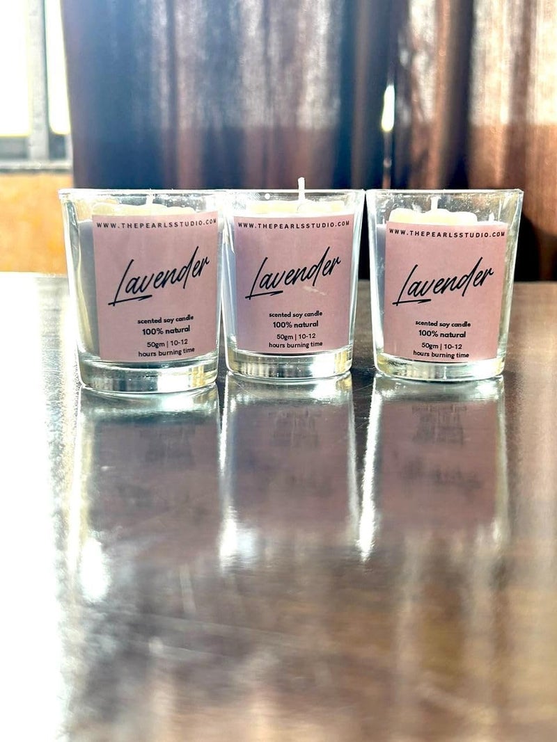 THE PEARLS STUDIO THE PEARLS STUDIO Shot Candles Lavender Scented Candle Premium Aromatherapy Candle for Relaxation Stress Relief and Home Dcor LongLasting Soothing Fragrance for Meditation 3  - Image 3