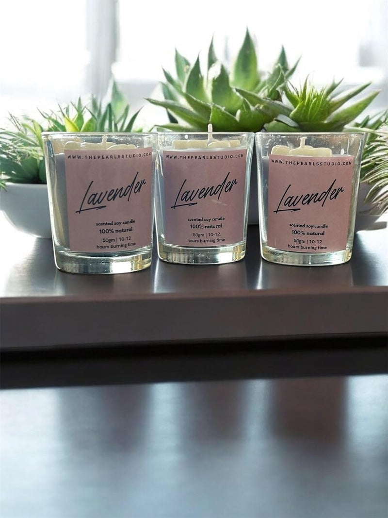 THE PEARLS STUDIO THE PEARLS STUDIO Shot Candles Lavender Scented Candle Premium Aromatherapy Candle for Relaxation Stress Relief and Home Dcor LongLasting Soothing Fragrance for Meditation 3  - Image 2