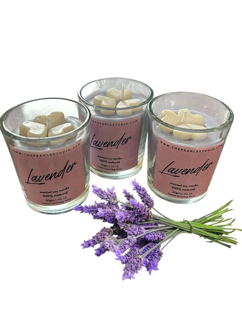 THE PEARLS STUDIO THE PEARLS STUDIO Shot Candles Lavender Scented Candle Premium Aromatherapy Candle for Relaxation Stress Relief and Home Dcor LongLasting Soothing Fragrance for Meditation 3  - Image 1