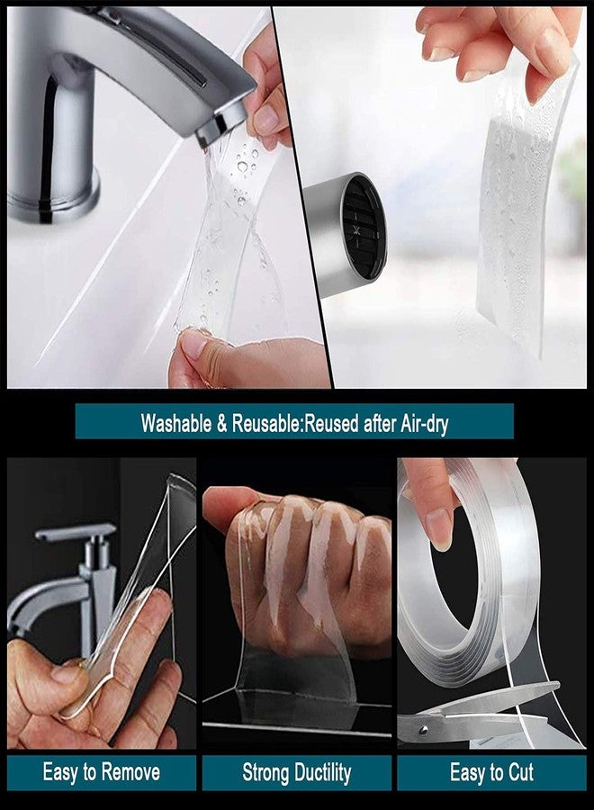 Oddy Washable Double Sided Grip Tape 3 Meter| Heavy Duty, Transparent, Mounting Strong Adhesive, Traceless| Ideal for Walls, Posters, Carpets, Photo Frames, Kitchen, Office, Car Decor - Image 2