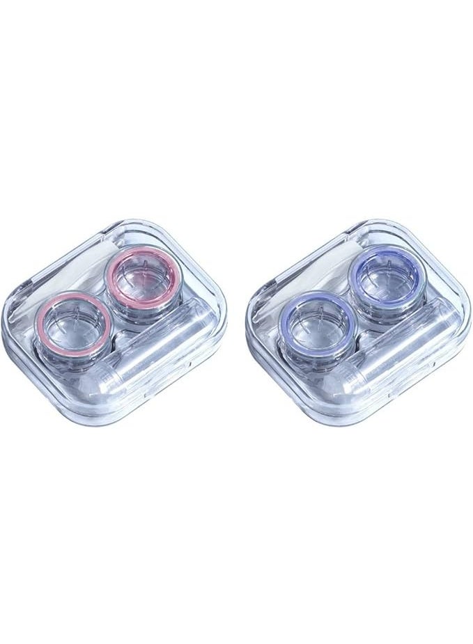 2-Piece Contact Lens Container Set – Transparent Plastic Case with Tweezers & Suction Cup, Travel Kit for Outdoor Activities, Home & On-the-Go Lens Storage - Image 2