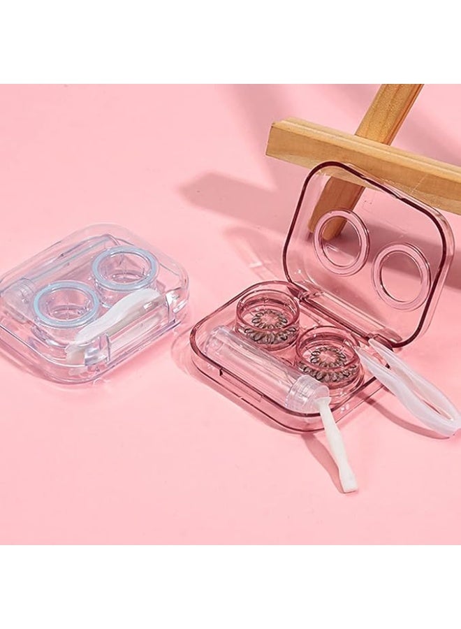 2-Piece Contact Lens Container Set – Transparent Plastic Case with Tweezers & Suction Cup, Travel Kit for Outdoor Activities, Home & On-the-Go Lens Storage - Image 1