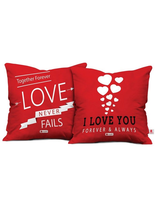 Indigifts Indigifts Valentine Day Love Quote Romantic Hearts Floating in Love Multi Cushion Cover 16x16 inch Set of 2 - Gift for Boyfriend-Girlfriend-Birthday, Wife, Husband, Anniversary  - Image 1