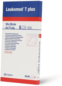BSN Medical BSN Medical Leukomed T Plus Sterile Transparent Waterproof Adhesive Film Dressing with Pad, 10 cm x 20 cm Size  - Image 4