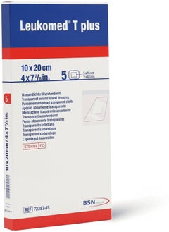 BSN Medical BSN Medical Leukomed T Plus Sterile Transparent Waterproof Adhesive Film Dressing with Pad, 10 cm x 20 cm Size  - Image 3