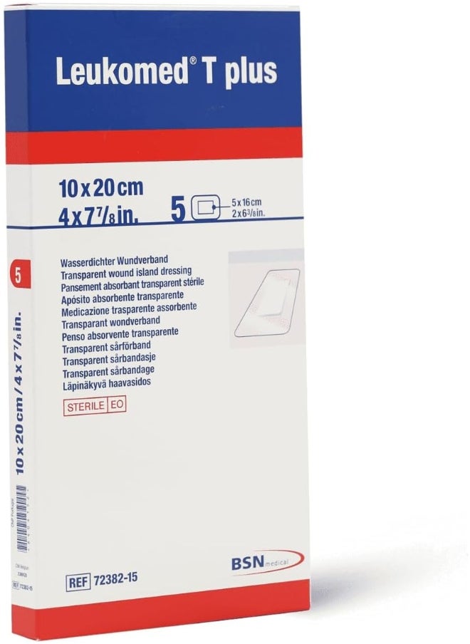 BSN Medical BSN Medical Leukomed T Plus Sterile Transparent Waterproof Adhesive Film Dressing with Pad, 10 cm x 20 cm Size  - Image 3