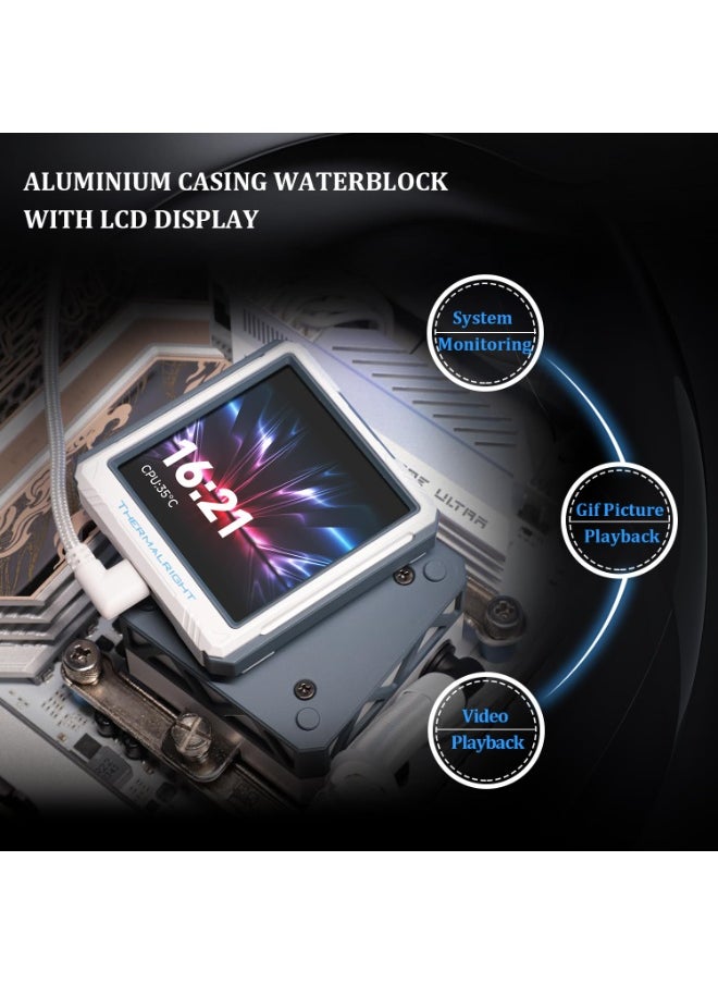 Thermalright Thermalright FW360 Ultra ARGB White CPU AIO Cooler,PC 360 Specification Water Cooler System,IPS LCD Screen with 480x480 Resolution,for AM5&Intel LGA1700/1851,High Performance Pump,2.88 in LCD Screen  - Image 4