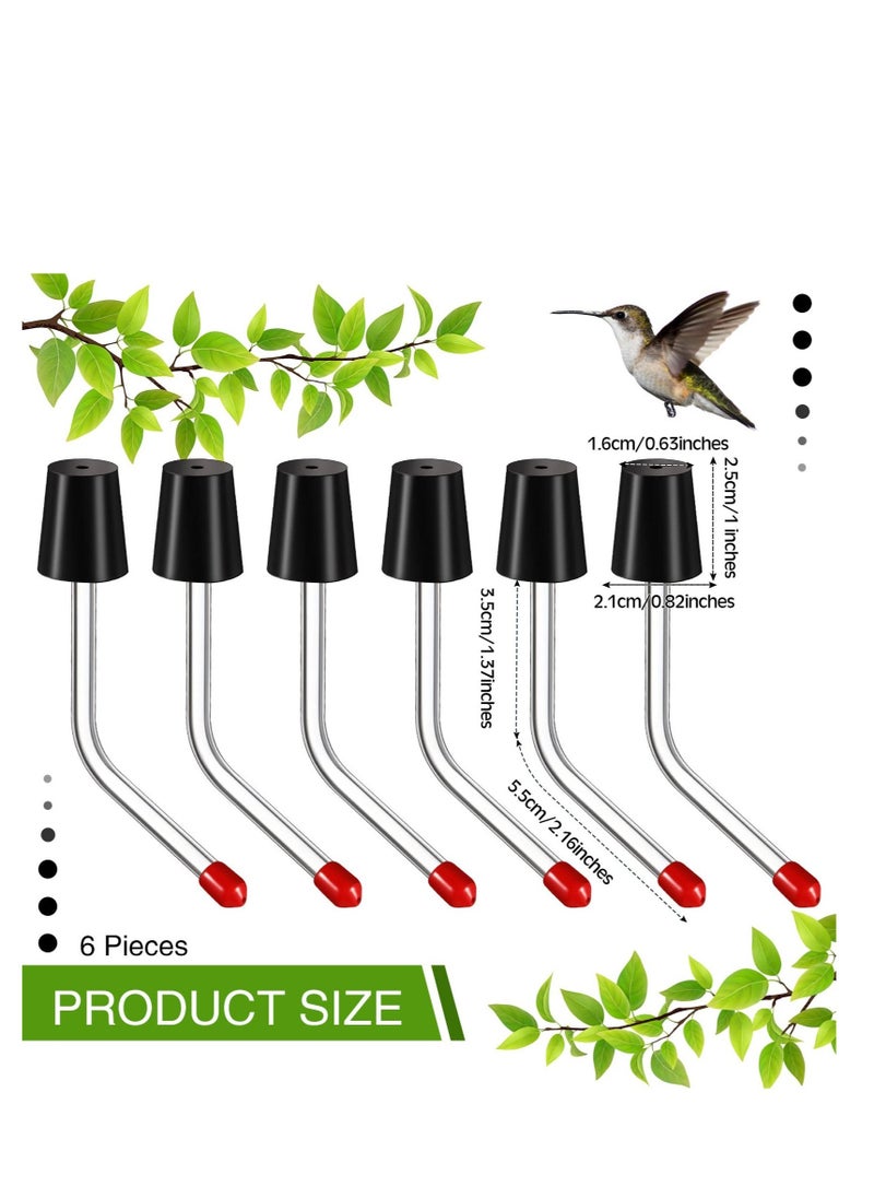 Generic - 6 PCS Hummingbird Feeder Tubes with BB Hummingbird Feeder Replacement Parts, Bendable Garden Bird Feeder with Stoppers (Red) - Image 1
