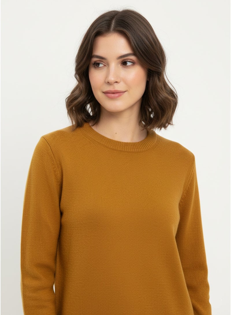 Terranova Women’s Brown Acrylic Sweater – Casual Everyday Knitwear, Regular Fit, Soft & Comfortable Pullover - Image 2