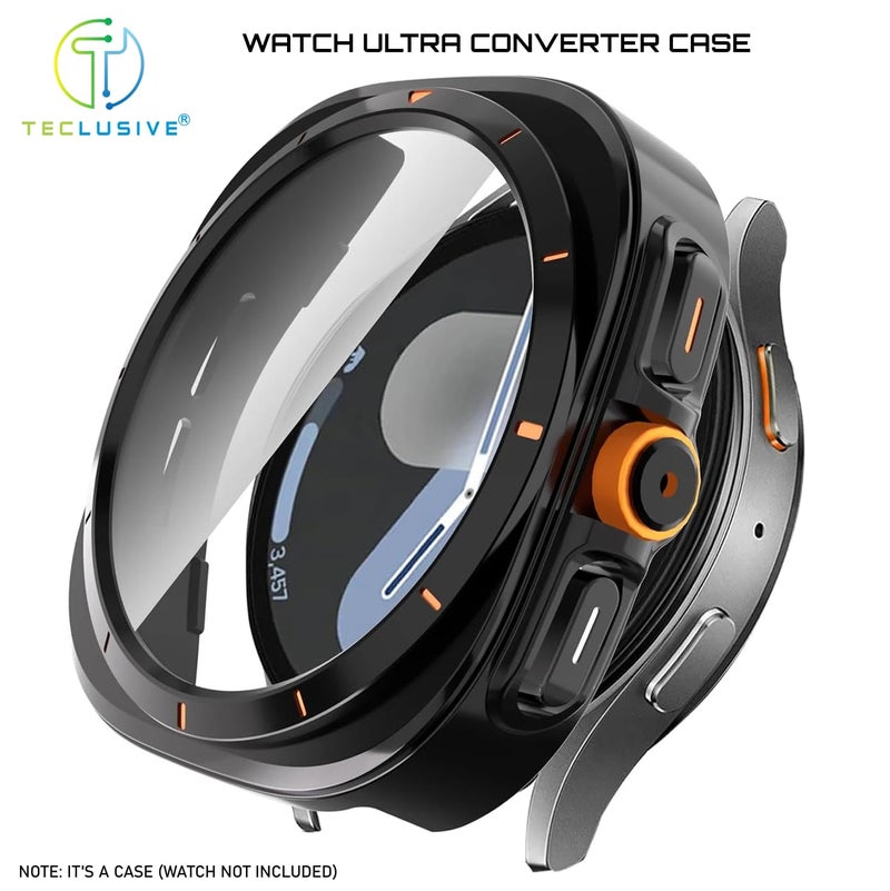 T TECLUSIVE Converter Case Compatible for Galaxy Watch 6 44mm to Galaxy Ultra | Full Protection Cover with Glass Screen Guard | Mod kit Convert into Ultra (Watch 6 44mm) - Image 4
