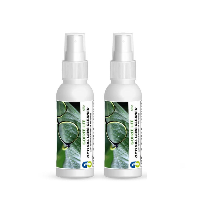 GOFREE Lite Optical Lens Cleaner Spray Kit With Cleaning Cloth For Spectacles, Glasses, Camera Lens With Active Disinfectant Properties Solution (50 ML) - Pack Of 2 - Image 1