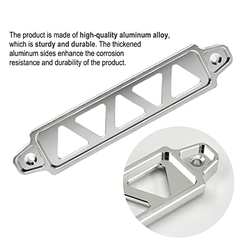 Young Dance Battery Hold Down Bracket, Aluminum Alloy Battery Tie Down Bracket, Battery Tray for Car Battery Mount Bracket Hold Lock Accessories, Car Battery Lock Down - with 10 inches J bolts (Silver) - Image 5