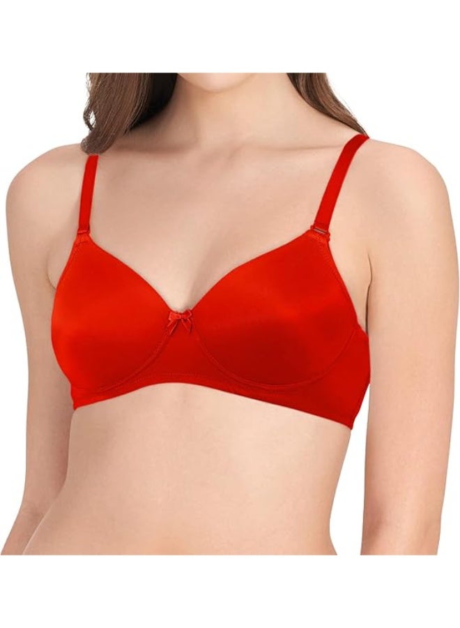 لوف بيل Padded Wirefree Nylon Tshirt Bra - Soft Pad Everyday Bra - Image 1