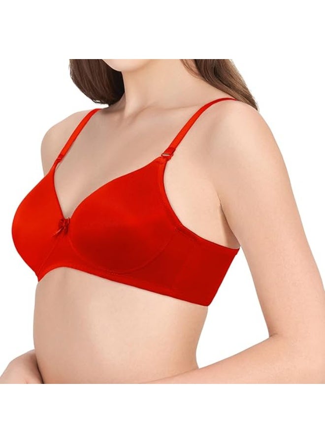 لوف بيل Padded Wirefree Nylon Tshirt Bra - Soft Pad Everyday Bra - Image 2
