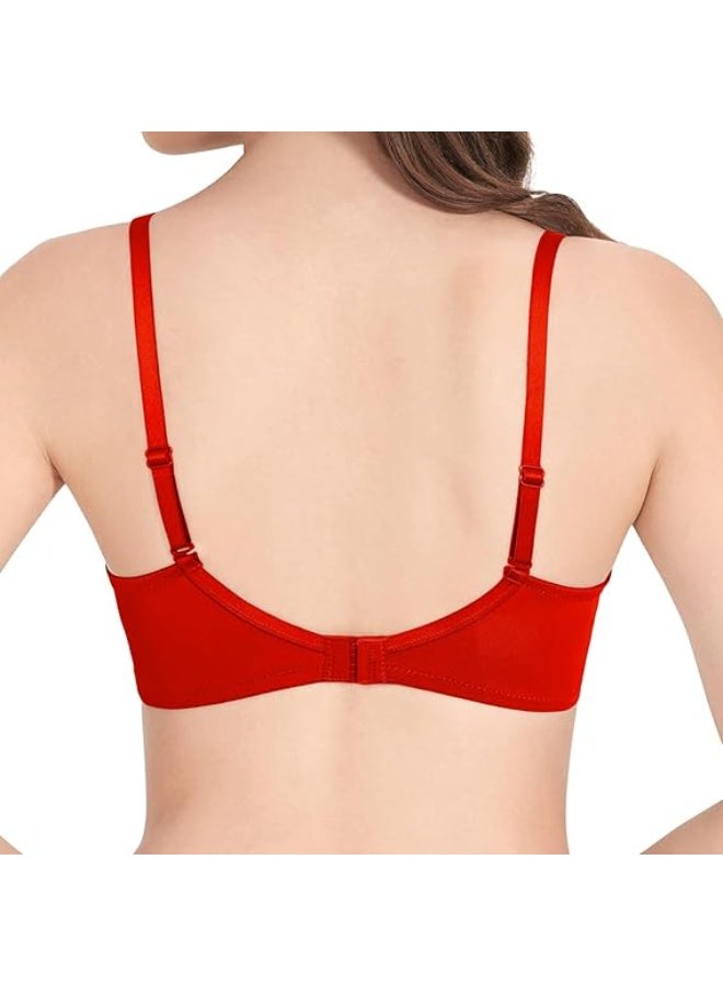 لوف بيل Padded Wirefree Nylon Tshirt Bra - Soft Pad Everyday Bra - Image 3