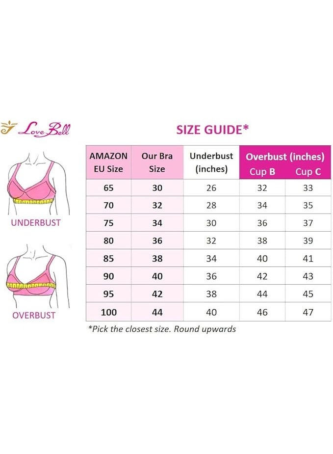 لوف بيل Padded Wirefree Nylon Tshirt Bra - Soft Pad Everyday Bra - Image 5