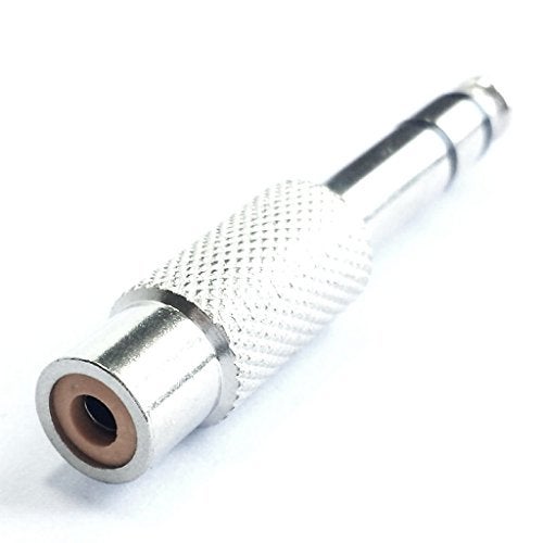 CESS RCA Female Jack to 1/4 Inch TRS Stereo Plug Adapter - RCA to 6.35mm, Nickel-Plated, Slip-Resistant Knurled Alloy Housing (3 Pack) - Image 2