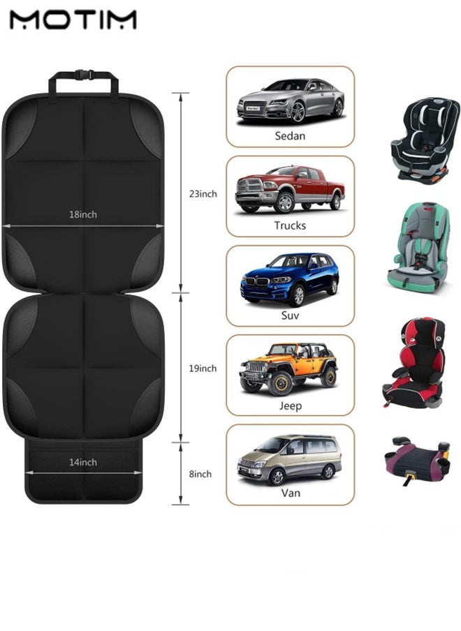 Motim - 1 Pack, Leather Car Seat Protector Cover, Car Seat Cushions, Waterproof Baby Anti-slip Car Pad with Thickest Padding with 2 Storage Pockets, Durable Scratchproof, Car Seat Protector - Image 1