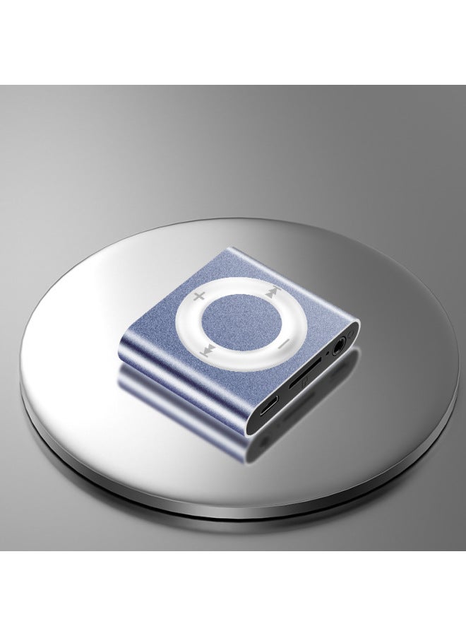 Beauenty Hot Sale Metal Texture Card Mp3 Music Player Mini Mp3 Student Walkman Gift Mp3-Body Color:Violet Blue-External Sound Edition-With Bluetooth-Memory Capacity:16GB (Host + Ear + Memory Card + OTG + Cha - Image 1