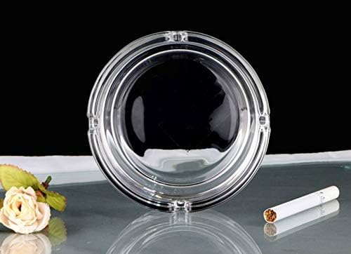 SkyKey Imported Glass Crystal Clear Round Ashtray Set (Transparent) - Image 2
