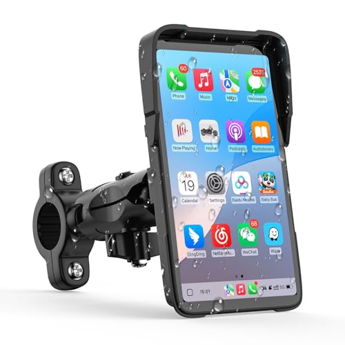 25HOURS Vertical-style Motorcycle Carplay HD Touch Screen, Motorcycle GPS Navigation System with Carplay and Android Auto, IP67 Waterproof, Support Tire Pressure settings, Bluetooth, Voice Control, Navigation - Image 1