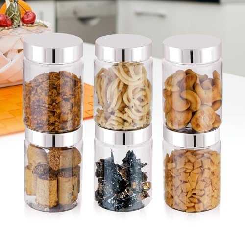 Homeor Plastic Storage Jar & Container, Airtight BPA Free Container for Kitchen Storage, Grocery Kitchen Container, Stackable & Transparent Organizer, Masala Dabba, Multipurpose Jar, 500 ML Set 6 - Image 3