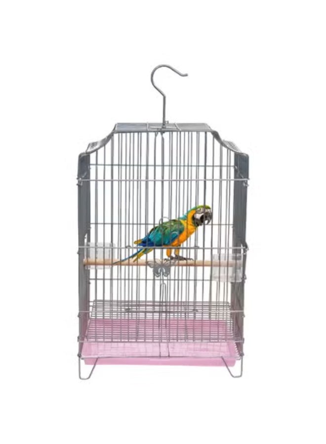 NNC PETS Parrot Bird Cage with Stand Hook, Strong Metal Frame, Removable Tray and Feeding Bowls, 54 Spacious Cage for Small to Medium Birds, Indoor-Outdoor Use, Portable and Easy to Clean (silver) - Image 1