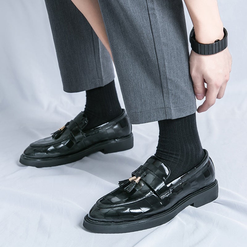 Summer Men's Patent Leather Tassel Men's Shoes Black Casual Retro British Breathable Wedding Shoes Business Clothing Shoes Leather Shoes for Men - Image 3