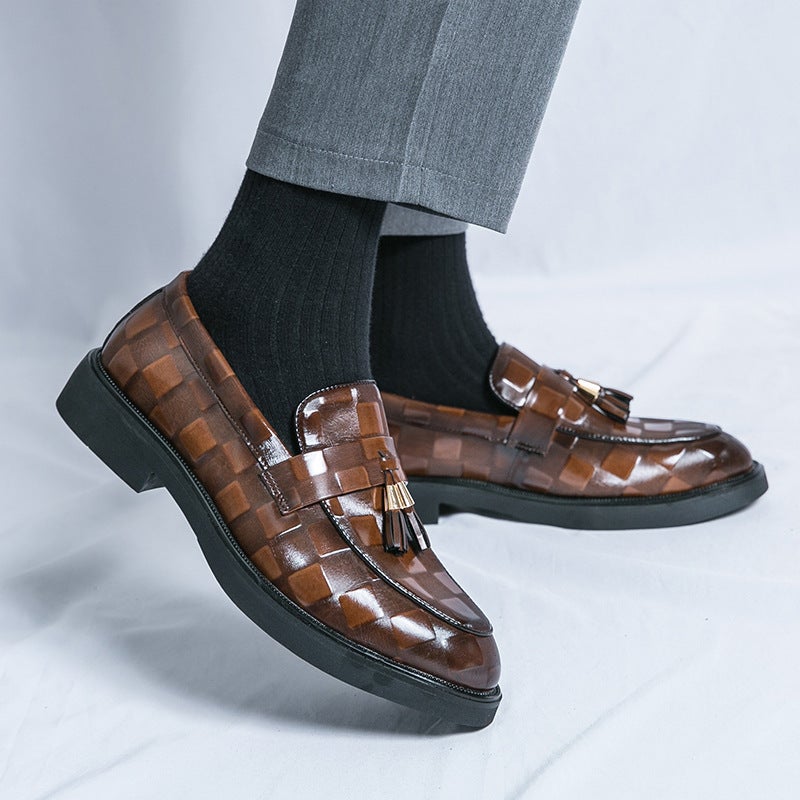 Summer Men's Patent Leather Tassel Men's Shoes Black Casual Retro British Breathable Wedding Shoes Business Clothing Shoes Leather Shoes for Men - Image 2