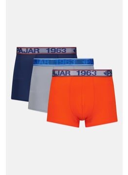 Pajar Men 3 Pieces Brand Logo Boxer Brief, Orange Combo  - Image 1