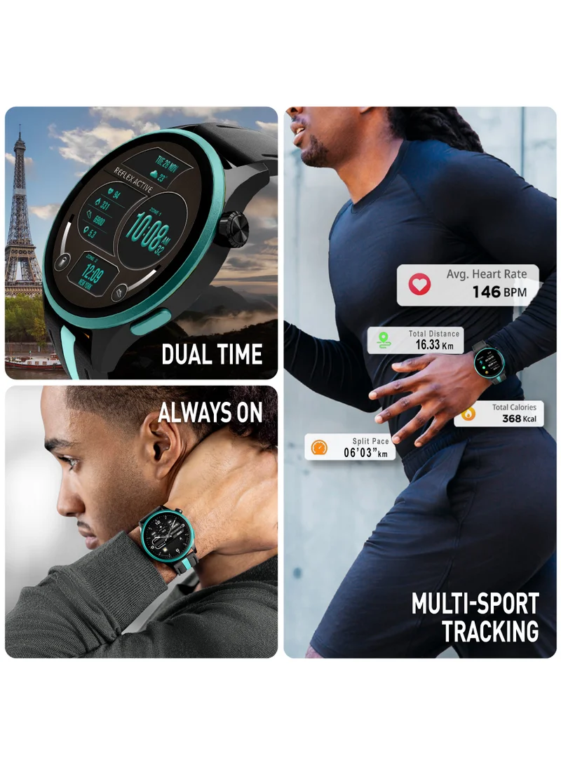 ريفليكس نشط Reflex Active Series 54 AMOLED GPS Black and Green Smart Calling Watch