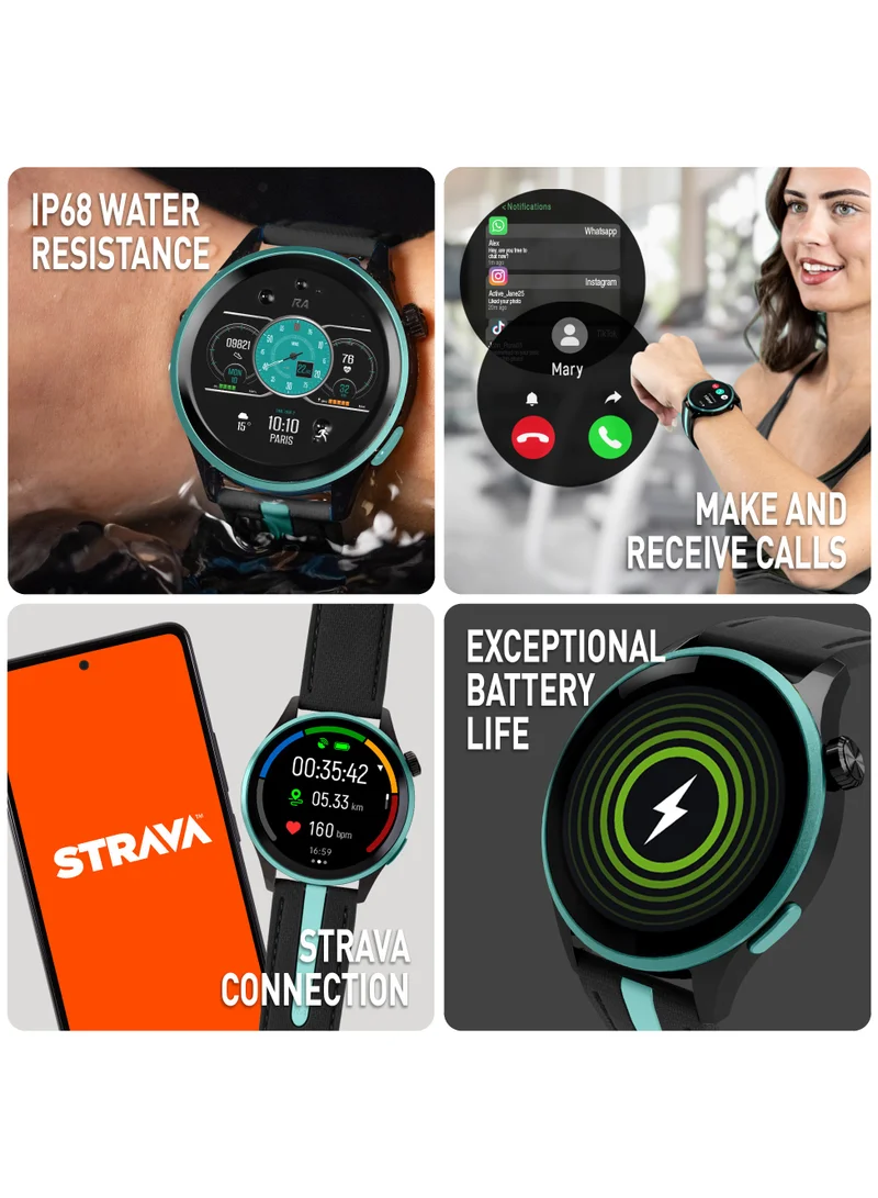 ريفليكس نشط Reflex Active Venture R 400 AMOLED GPS Black and Green Smart Calling Watch