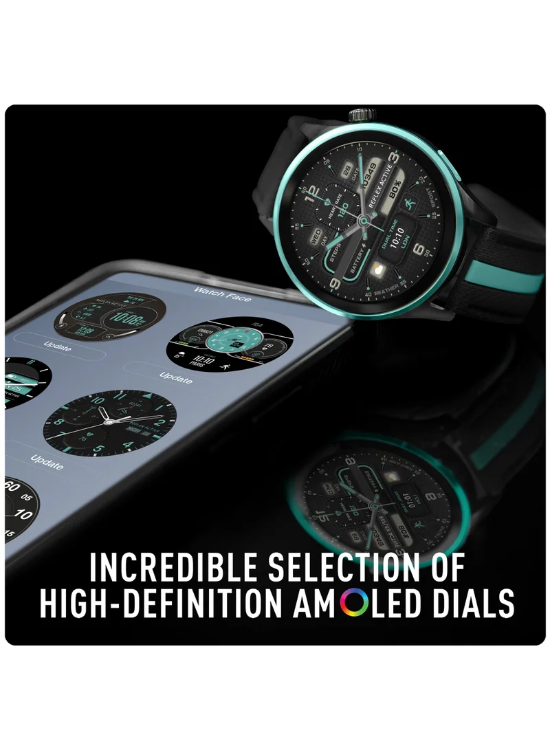 ريفليكس نشط Reflex Active Venture R 400 AMOLED GPS Black and Green Smart Calling Watch