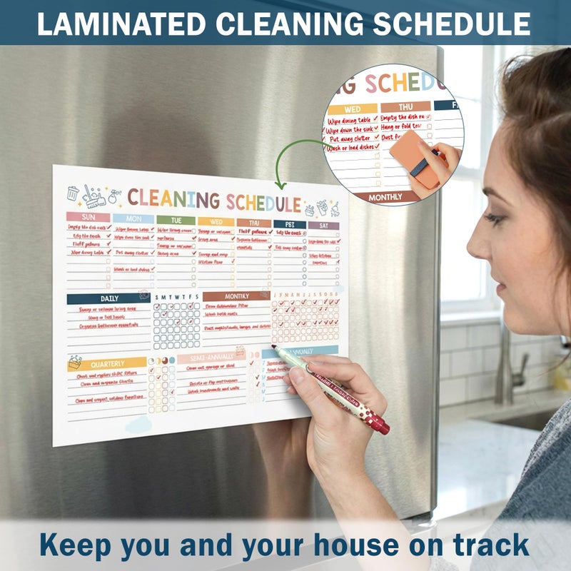 BLOOMOST ADHD Cleaning Planner - Daily, Weekly & Monthly Cleaning Checklist Organizer for Adults & Teens, Break Chores Into Small Wins, Glossy Erase Checklists - Planning Pages (version 2) - Image 3