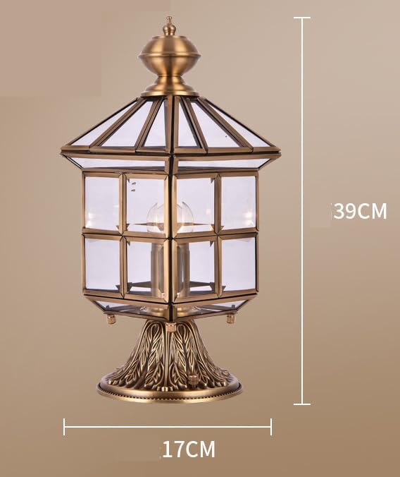 CITRA Modern Pillar Light Brass Gate Lamp Lantern Post Light - Warm White - Image 4
