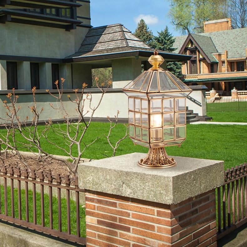 CITRA Modern Pillar Light Brass Gate Lamp Lantern Post Light - Warm White - Image 3