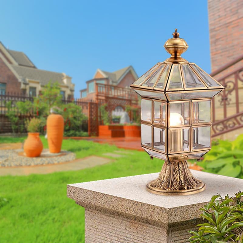 CITRA Modern Pillar Light Brass Gate Lamp Lantern Post Light - Warm White - Image 5