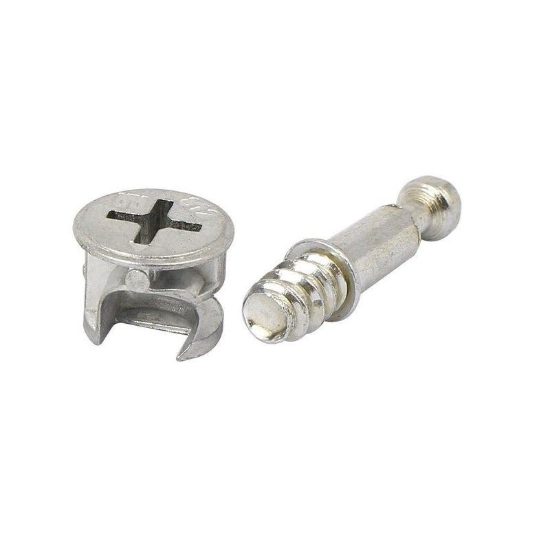 Flyshop 10 Sets SelfTapping Furniture Cabinet Connector Connecting Fittings 261 15 x 12mm Cam Lock with M6 Threaded 28mm Length Dowel - Image 2
