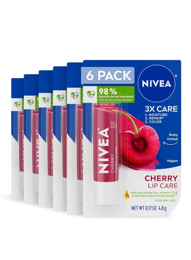 NIVEA Cherry Lip Care - Tinted Red for Beautiful, Moisturized Lips - .17 oz. Stick (Pack of 6) - Image 1