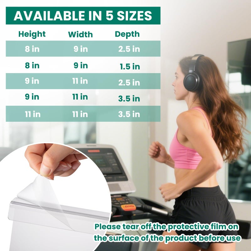 Jetec Treadmill Book Holder, Clear Acrylic Reading Rack for Treadmill Tablet Rack Universal Holder Tablet Magazines Books for Gym Exercising(9 x 8 x 1.5 Inches) - Image 3