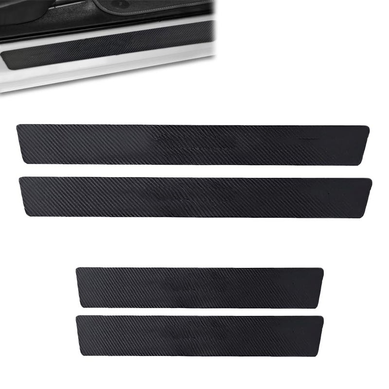Kidoca 4Pcs Car Door Carbon Fibre Sill Edge Anti-Scratch Guard Protector Accessories For Ford | Datsun | Jeep | Mg | Chevrolet | Jaguar | Citroen | Nissan - Image 1