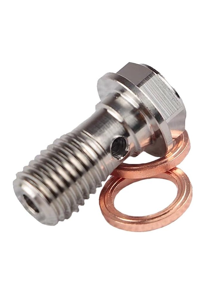 LE LEFOSSI Universal M10x1.00 Stainless Steel Banjo Bolt with Copper Washers - Image 2