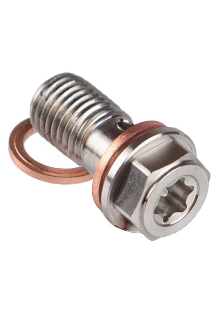 LE LEFOSSI Universal M10x1.00 Stainless Steel Banjo Bolt with Copper Washers - Image 3