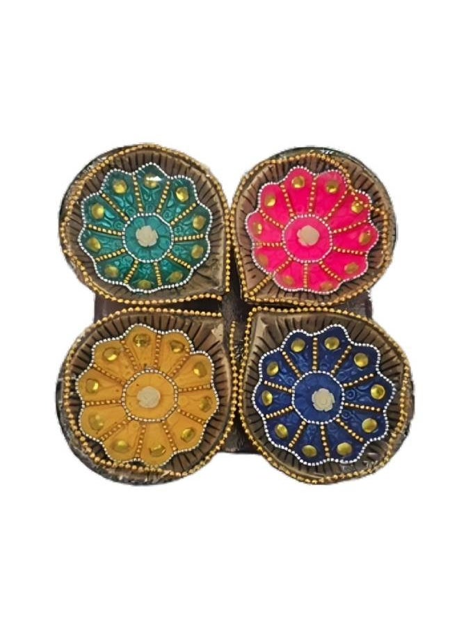 Madhoor طقم 4 مصابيح دييا مزخرفة ومطلية يدوياً  - Image 1