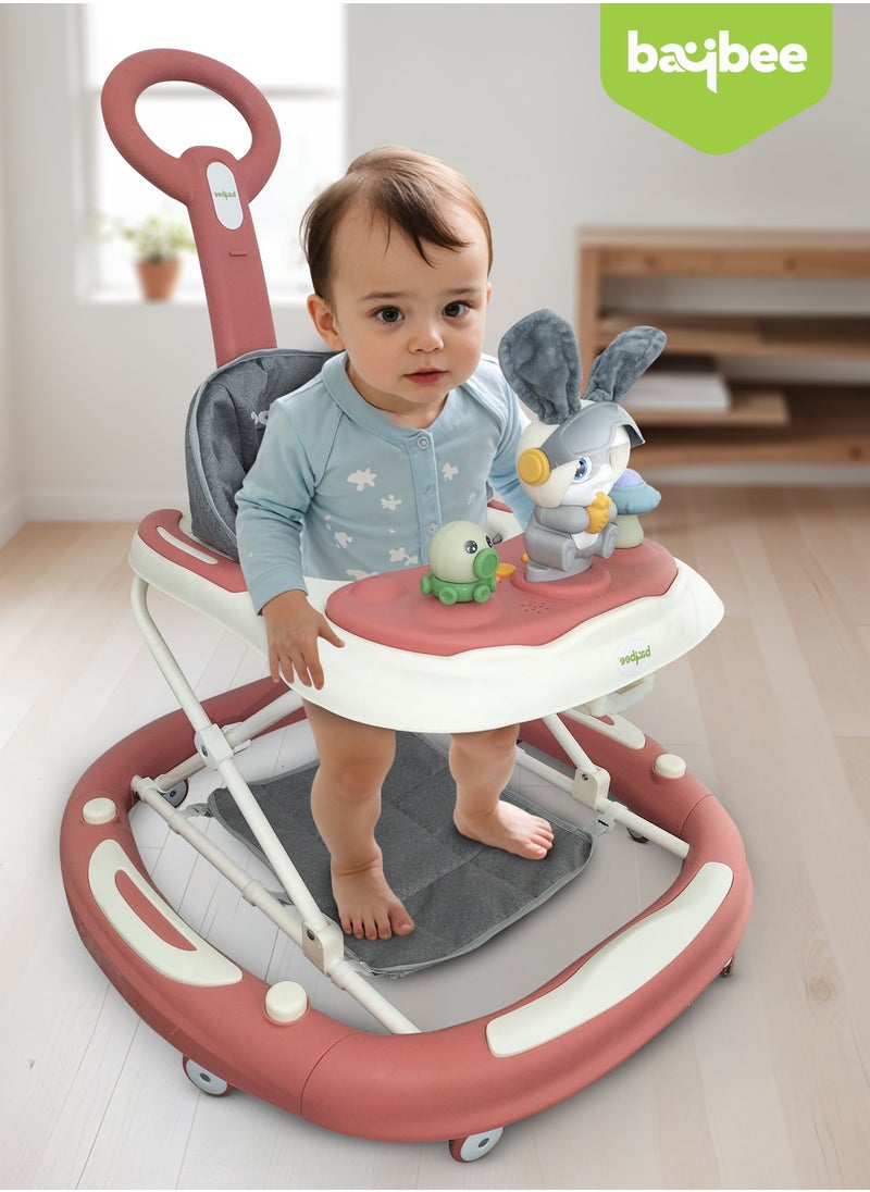 BAYBEE 3-In-1 Baby Walker With Rocker Mode, Parental Push Handle, Musical Toy Bar, Adjustable Height, Footmat, 6 To 24 Months  - Image 2
