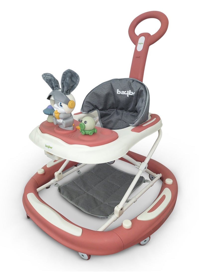 BAYBEE 3-In-1 Baby Walker With Rocker Mode, Parental Push Handle, Musical Toy Bar, Adjustable Height, Footmat, 6 To 24 Months  - Image 1