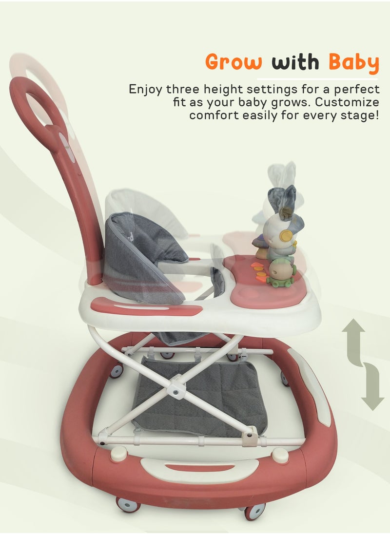 BAYBEE 3-In-1 Baby Walker With Rocker Mode, Parental Push Handle, Musical Toy Bar, Adjustable Height, Footmat, 6 To 24 Months  - Image 5